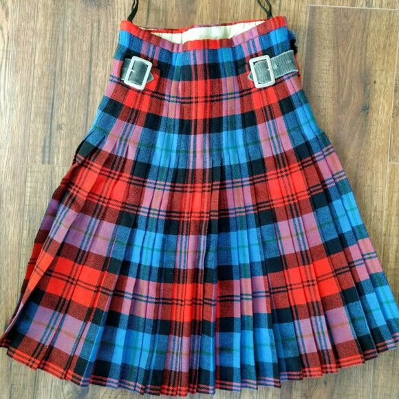 Vintage Wool Red Plaid Kilt 22" Waist by Thos Gordon & Sons Highland - Picture 2 of 10
